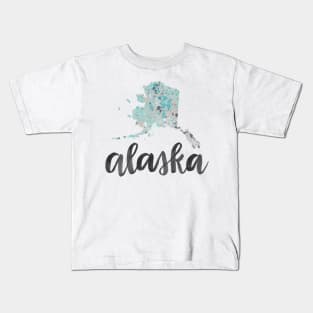 alaska - calligraphy and abstract state Kids T-Shirt